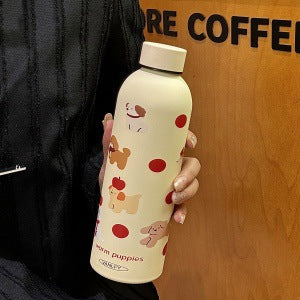Women's Insulated Stainless Steel Water Bottle Double-Walled Vacuum Leak-Proof Animal Design