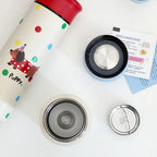 Women’s Insulated Coffee Thermos Lightweight Leak-Proof Travel Mug with Playful Design