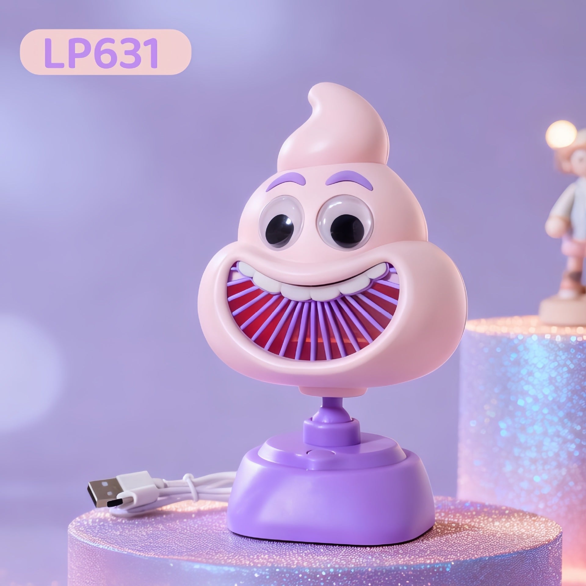USB Desk Fan Compact Portable Quiet Motor Adjustable Tilt Reindeer Design
