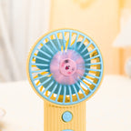 Portable Mini Hand Fan USB Rechargeable Lightweight Quiet Operation with Flower Design