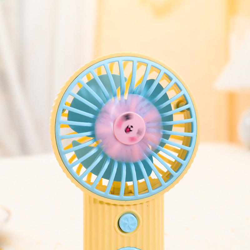 Portable Mini Hand Fan USB Rechargeable Lightweight Quiet Operation with Flower Design
