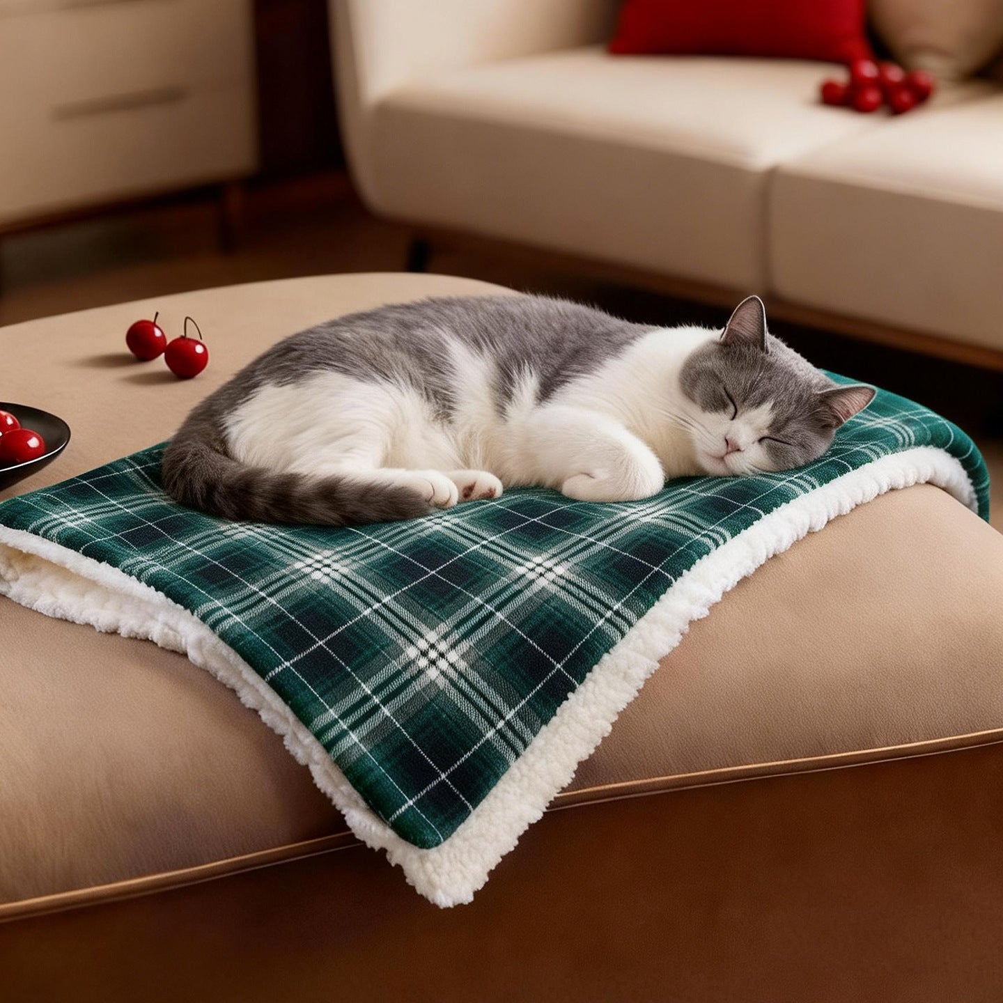 Women's Oversized Fleece Comfort Blanket Harrow Soft Cozy Large Check Pattern