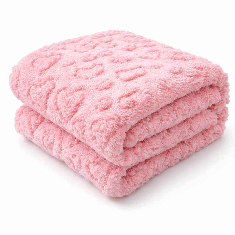 Brehn Women's Cozy Fleece Blanket with Heart Design Soft Warm Throw Blanket