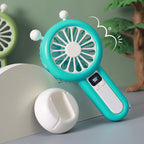 Women's Portable Handheld Fan with Digital Display Multiple Speed Modes Compact Design