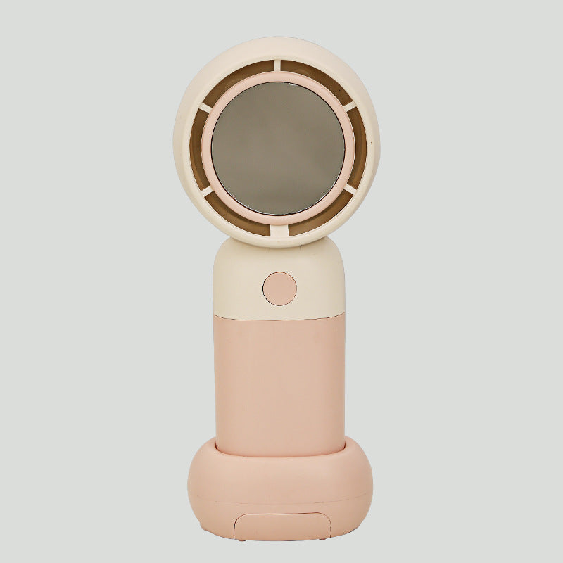 Portable Handheld Fan with Built-in Mirror Lightweight Rechargeable Personal Cooling Fan