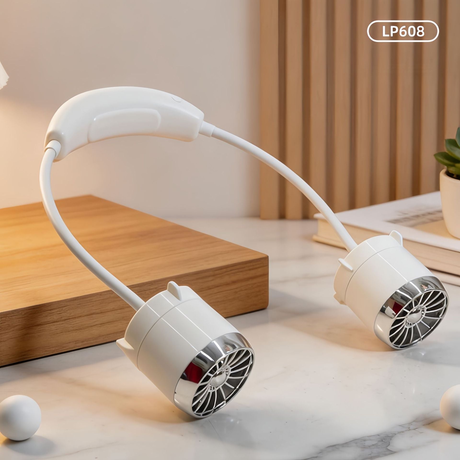 Women Wearable Neck Fan with Flexible Holder Portable Hands-Free Personal Cooling Fan