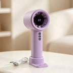 Portable High-Speed Fan with Digital Temperature Display USB Rechargeable Quiet Operation