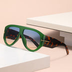 Oversized Aviator Sunglasses Women UV400 Protection Lightweight Durable AC Plastic Frame