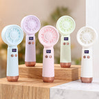 Portable Handheld Fan for Women with Digital Display USB Rechargeable Compact Design