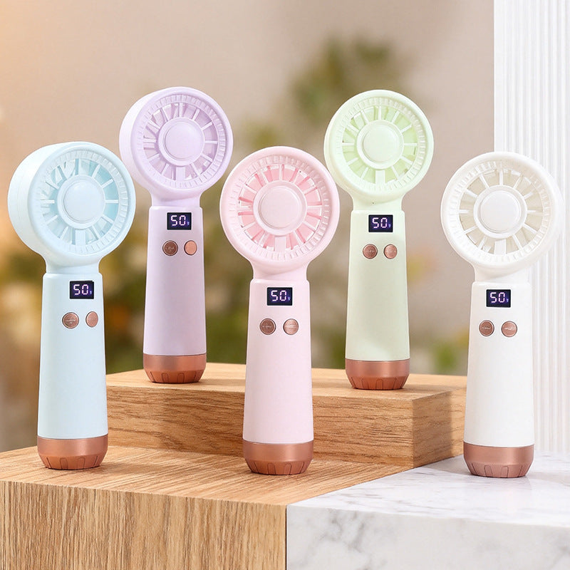 Portable Handheld Fan for Women with Digital Display USB Rechargeable Compact Design