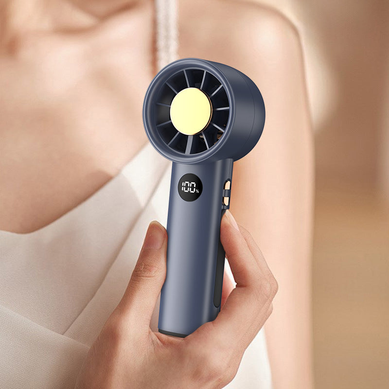 Portable Mini Air Fan Rechargeable Battery Compact Handheld with LED Display and Multiple Speeds
