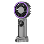 Portable Handheld Fan Rechargeable Compact Lightweight with Adjustable Speed and LED Display