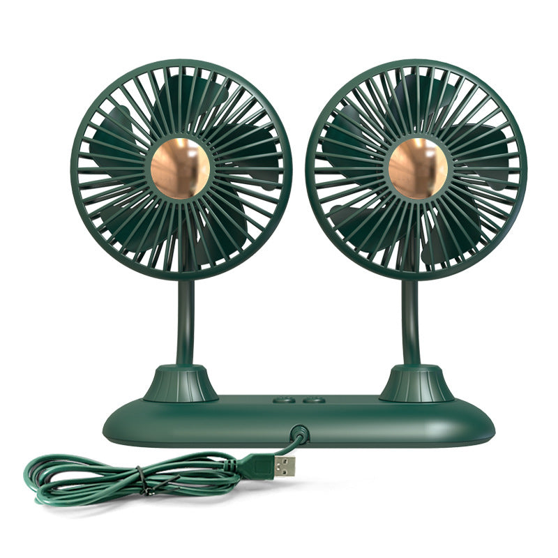Portable Dual Adjustable USB Desk Fan Compact Quiet USB-Powered Cooling Fan for Home Office