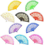 Ladies Elegant Lace Fan with Floral Embellishments Lightweight Folding Hand Fan