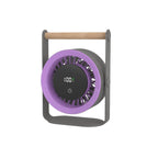 Compact Rechargeable Cooling Fan Portable Silent with LED Display and Wooden Handle