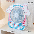 Portable Table Fan Compact Quiet Operation Adjustable Speeds Long Battery Life Cute Design for Women