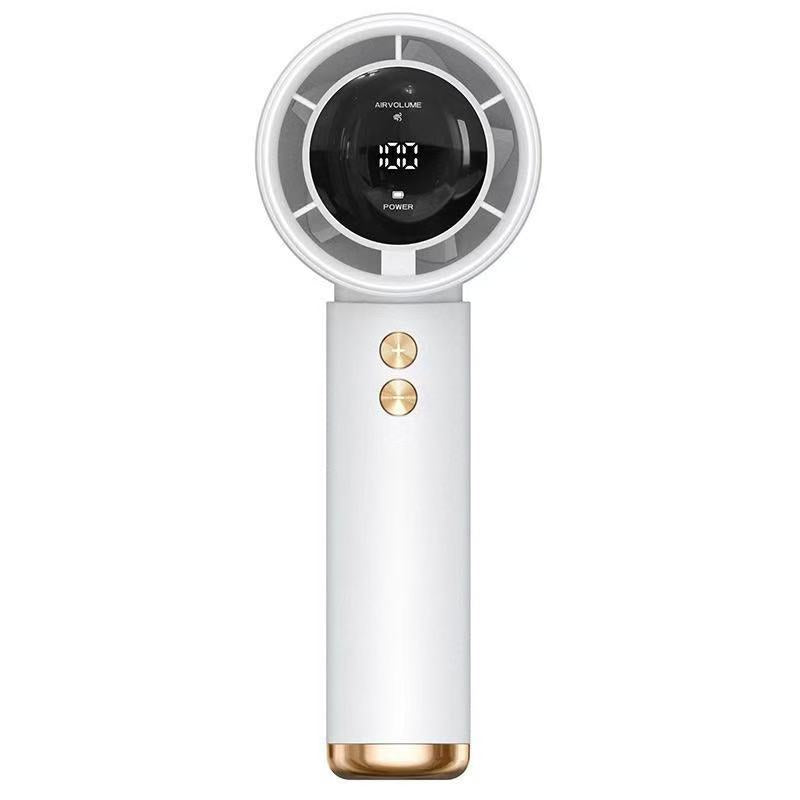 Portable Handheld Fan Black Gold Compact Rechargeable Personal Cooling Fan