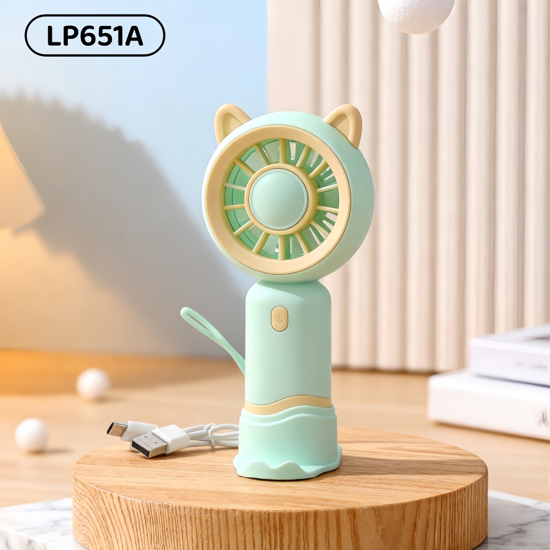 Portable USB Hand Fan for Women Compact Quiet Rechargeable with Cute Design