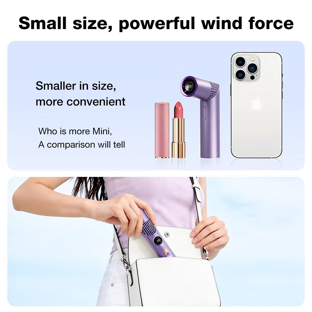Portable Mini Fan Battery Operated Lightweight USB Rechargeable with LED Display