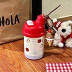Insulated BPA-Free Plastic Water Bottle for Women with Bear Design and Leak-Proof Lid