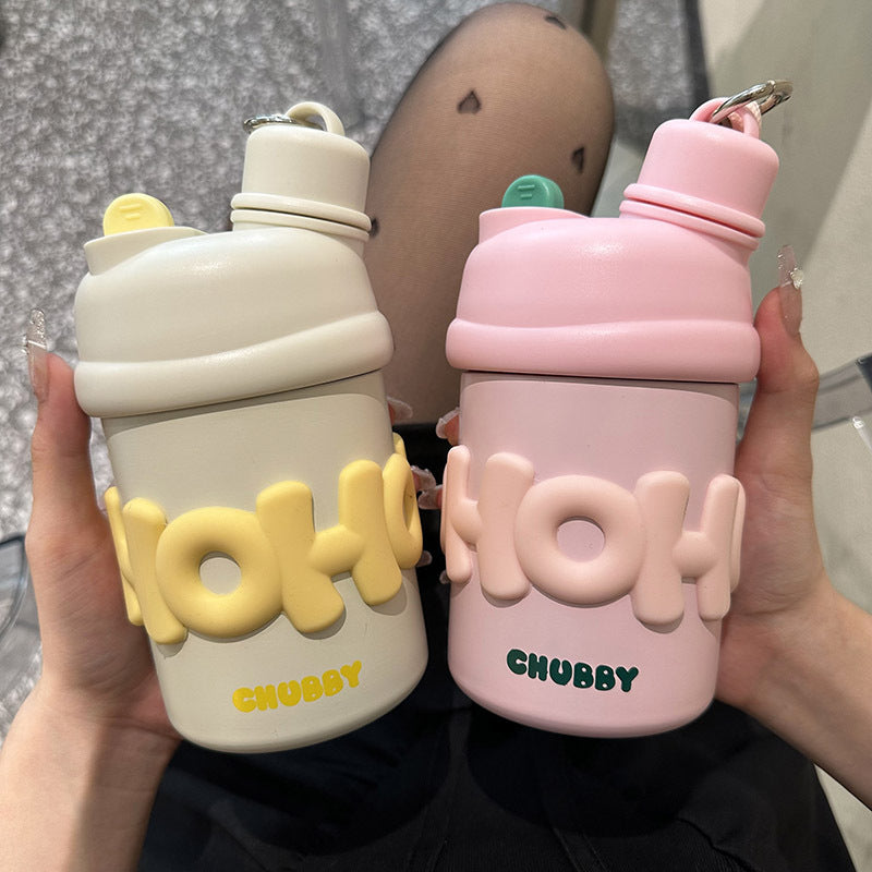 Insulated Water Bottle for Women with Ergonomic Handle and Cheerful Design BPA-Free