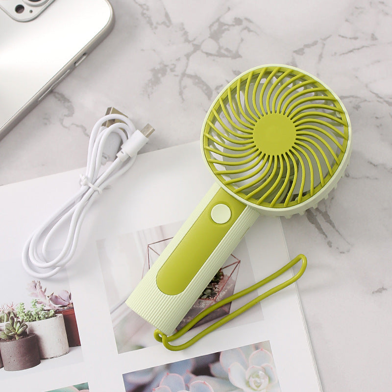 Portable Handheld Fan USB Rechargeable Ergonomic Grip Lightweight Personal Fan