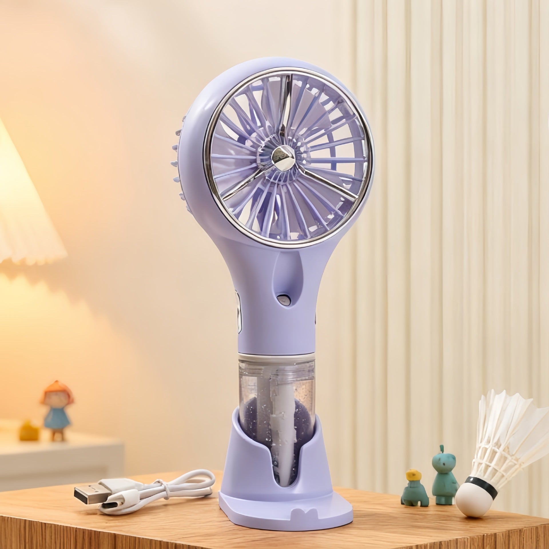 Portable Cooling Fan with Water Tank USB Rechargeable Lightweight Personal Air Cooler