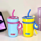 Women's Thermos Mug With Integrated Straw Leak-Proof Spill Protection Dishwasher Safe
