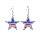 Women's Lightweight Star Earrings Enamel Flag Design Fishhook Closure Zinc Alloy