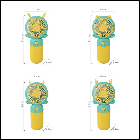 Portable Handheld Fan with Animal Ears USB Rechargeable Quiet Operation