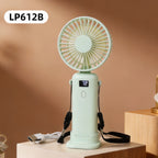 Portable USB Fan with Variable Speed Control Digital Display Compact Quiet Operation