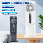 Rechargeable Vertical Desktop Fan with LED Display Touch Control Adjustable Tilt Base