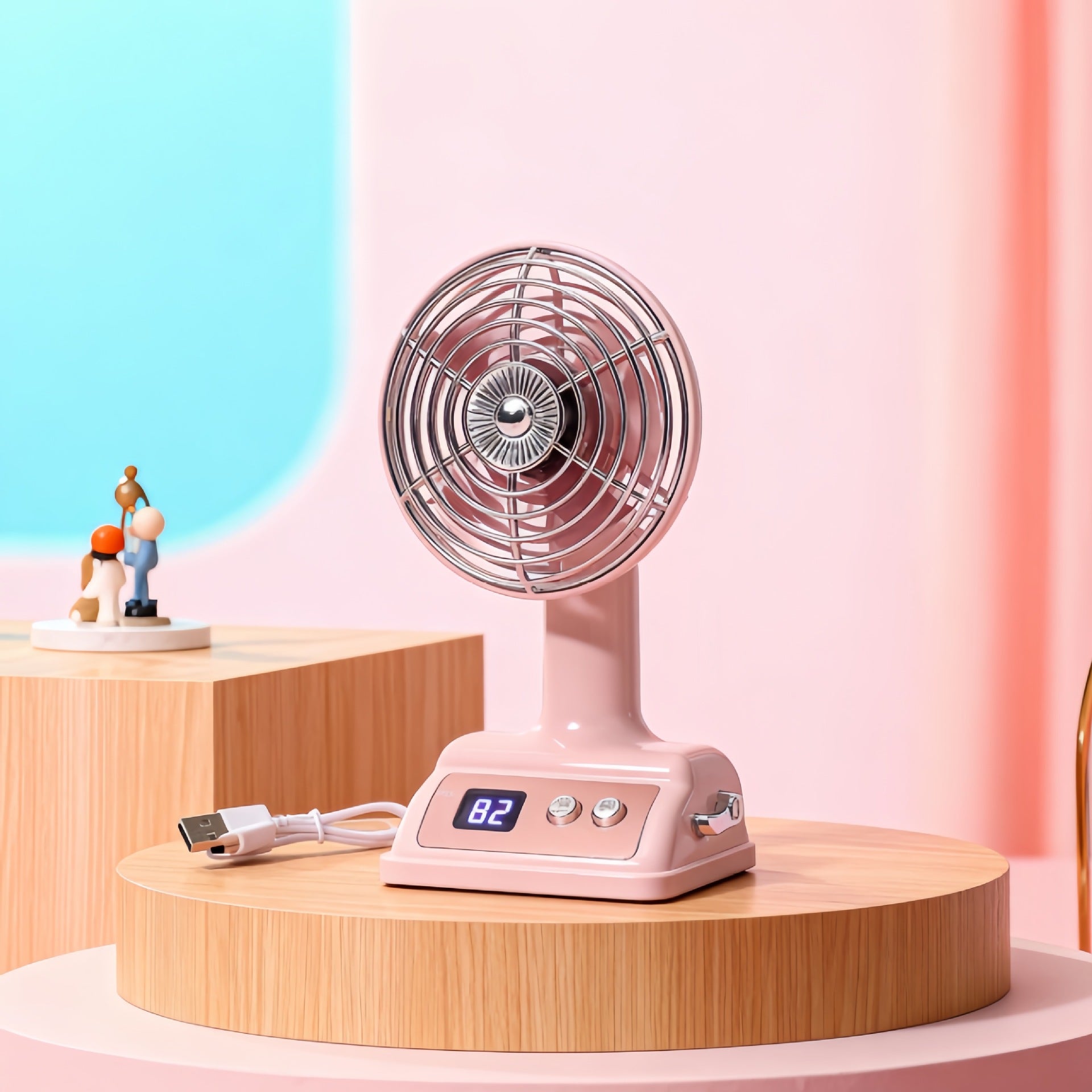 Portable USB Table Fan with Digital Speed Display Adjustable Tilt Lightweight and Energy Efficient