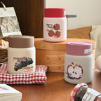 Insulated BPA-Free Plastic Thermos Bottle with Leak-Proof Lid and Bear Design for Women and Kids