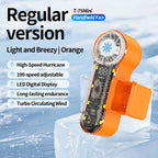 Portable High-Speed Handheld Fan with LED Display and Turbo Air Circulation