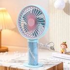 Portable Women’s Hand Fan With Flexible Tilt USB Rechargeable Heart Design
