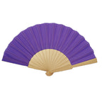 Ladies Elegant Hand Fan Lightweight Fabric Artistic Pleat Pattern Portable