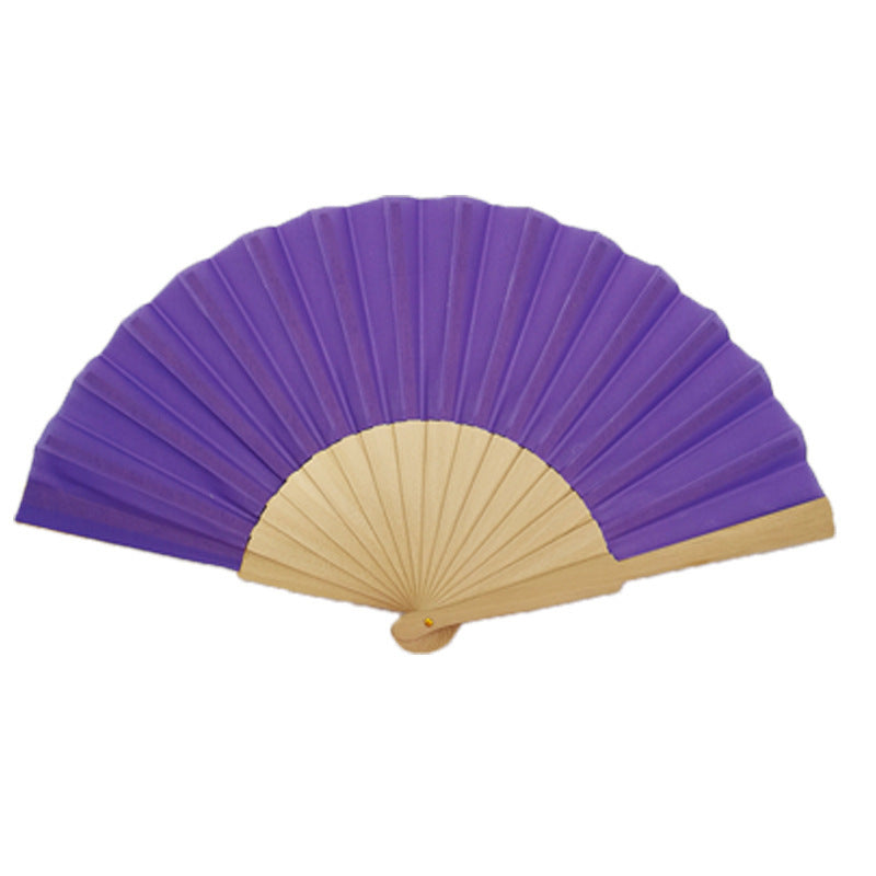 Ladies Elegant Hand Fan Lightweight Fabric Artistic Pleat Pattern Portable