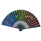 Ladies Handheld Fabric Fan Colorful Lightweight Elegant Accessory