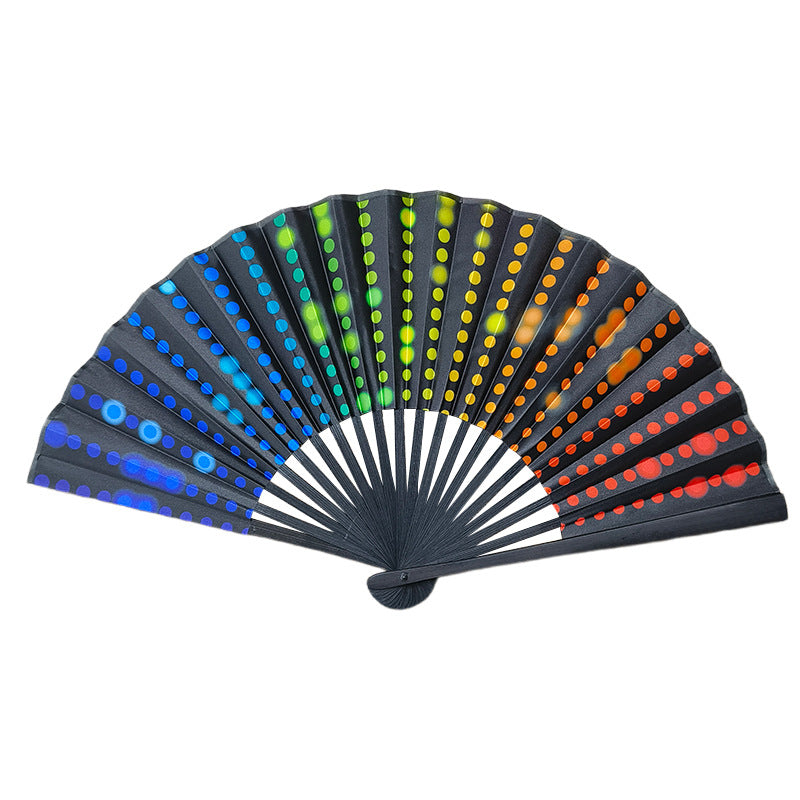 Ladies Handheld Fabric Fan Colorful Lightweight Elegant Accessory