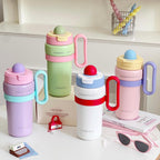 Ladies Insulated Water Bottle BPA-Free Plastic Leak-Proof Lid Ergonomic Handle Multi-Functional