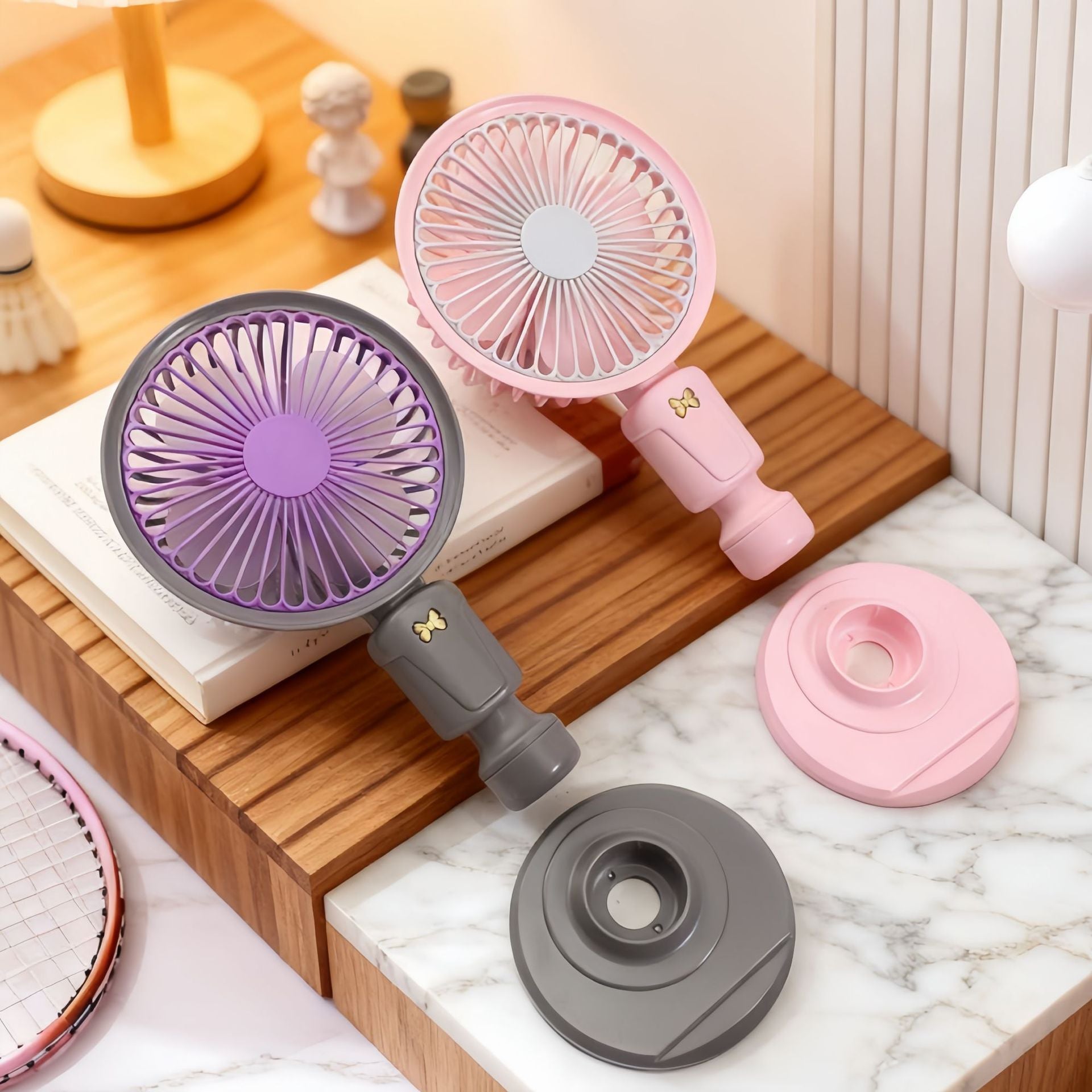 Portable Table Fan With Versatile Tilt Adjustment Lightweight Pink Adjustable Airflow Fan