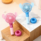 Portable Handheld Fan with Cute Animal Design USB Rechargeable Lightweight Personal Fan