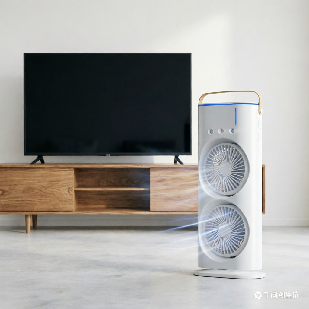 Air Purifying Fan with HEPA Filter and Dual Ventilation Portable Cooling Fan