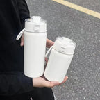 Ladies Insulated Stainless Steel Water Bottle With Leak-Proof Safety Closure Black White