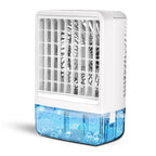 Portable Mini Air Cooler Evaporative Cooling Compact Personal Fan with LED Night Light and 3 Speed Settings