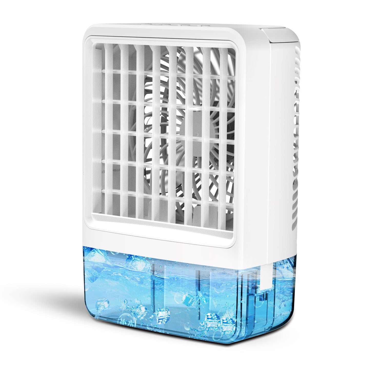 Portable Mini Air Cooler Evaporative Cooling Compact Personal Fan with LED Night Light and 3 Speed Settings
