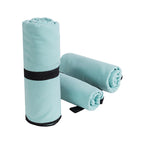 Brehn Ladies Compact Travel Fleece Blanket Lightweight Soft Cozy with Carry Strap