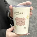 Women’s Insulated Travel Mug with Push Closure and Ergonomic Handle