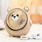 USB Desk Fan Compact Portable Quiet Motor Adjustable Tilt Reindeer Design